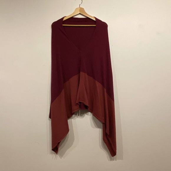 Caroline Grace Old Money Cashmere Blend Pink Color Block Shawl One Size - Picture 1 of 4